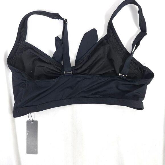 NWT Tempt Me Women Large Black Front Tie Cutout Push-Up Bikini Swimsuit Top - Picture 2 of 4
